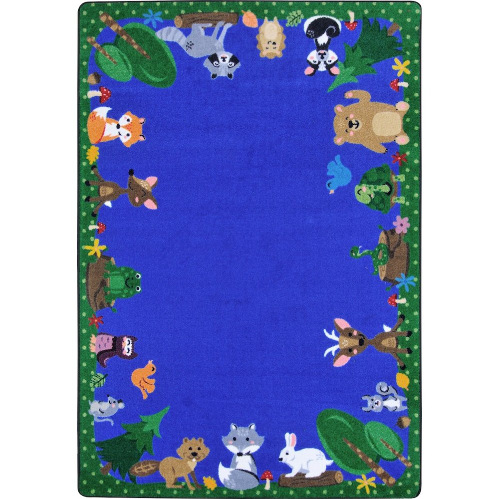Kid Essentials Animals Among Us 10'9" x 13'2" Oval Area Rug in Color Multi. Picture 1