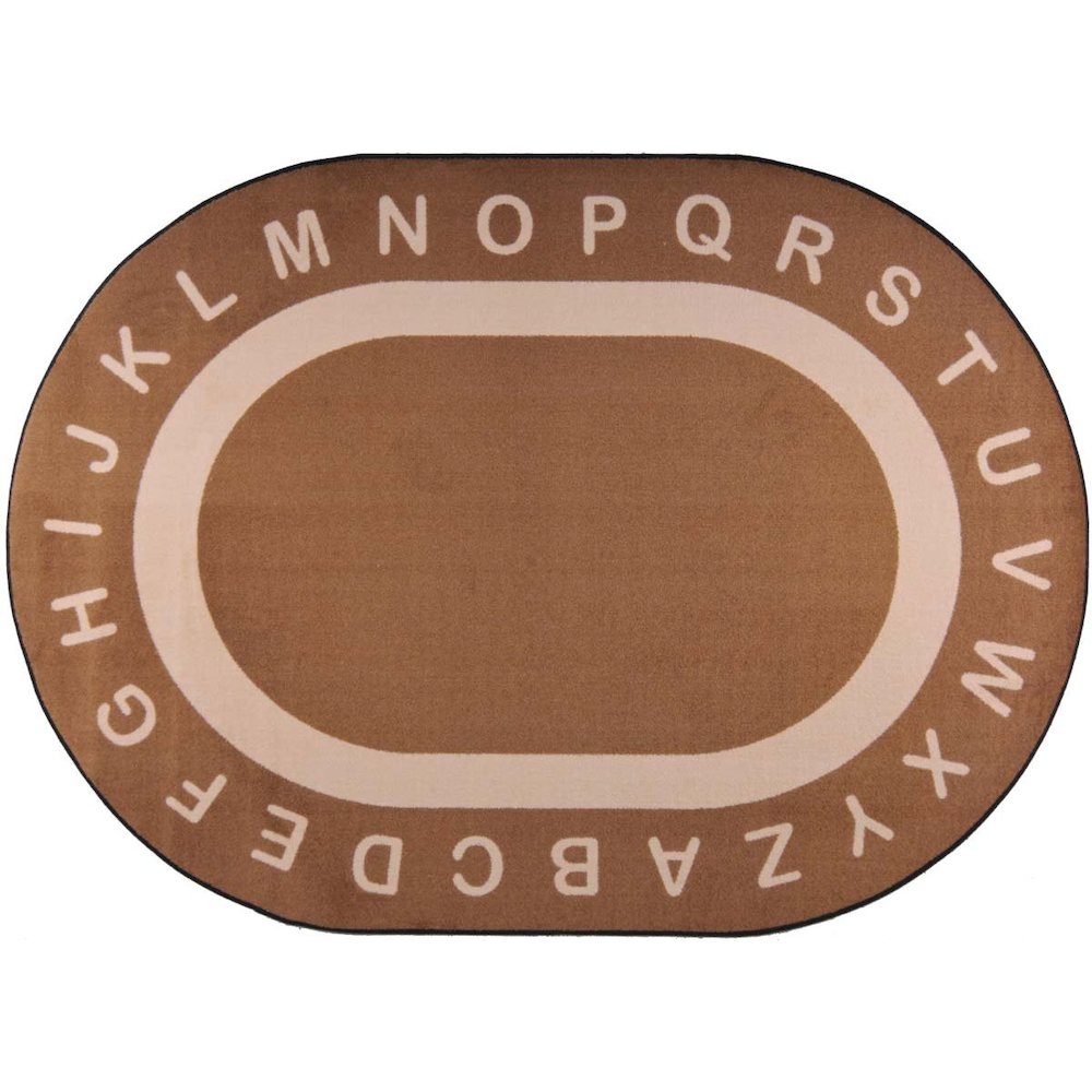 Kid Essentials Endless Alphabet 10'9" x 13'2" Area Rug in Color Mocha. Picture 1
