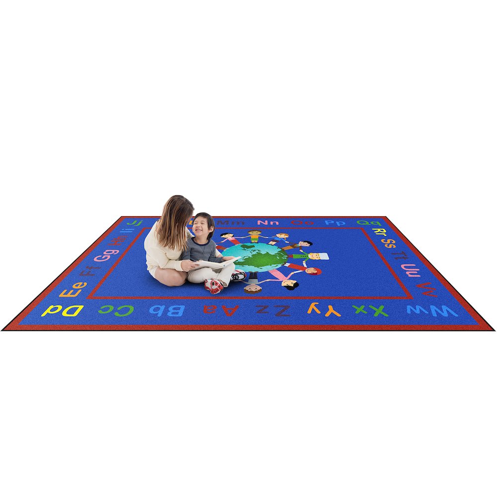 Kid Essentials A World of Friends 5'4" x 7'8" Area Rug in Color Multi. Picture 2