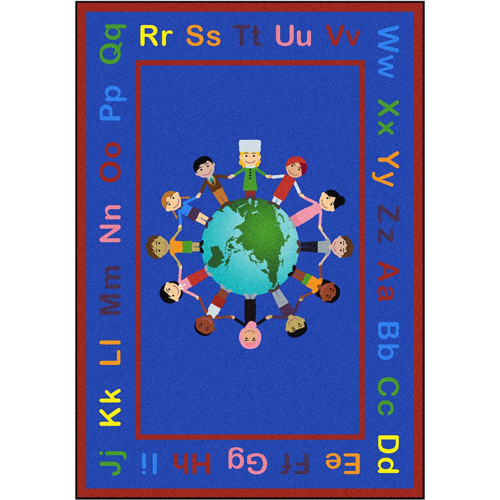 Kid Essentials A World of Friends 5'4" x 7'8" Area Rug in Color Multi. Picture 1