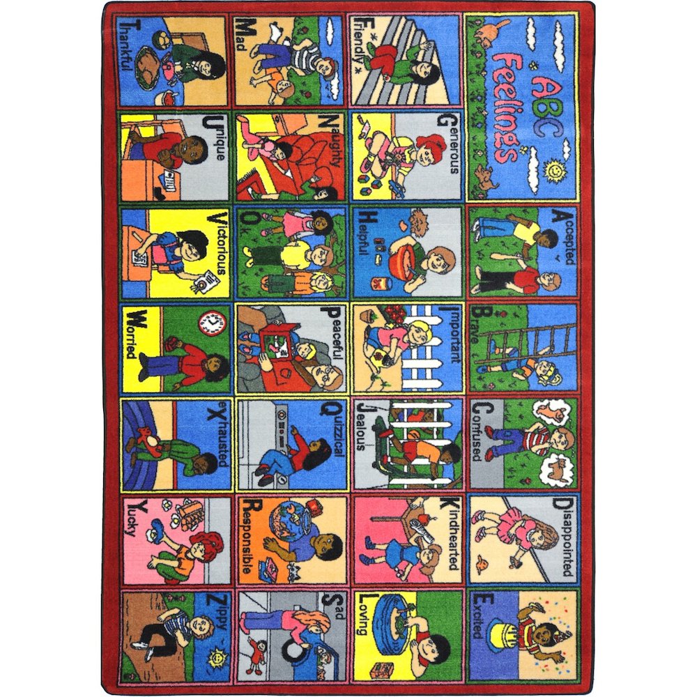 Kid Essentials ABC Feelings 5'4" x 7'8" Area Rug in Color Multi. Picture 1