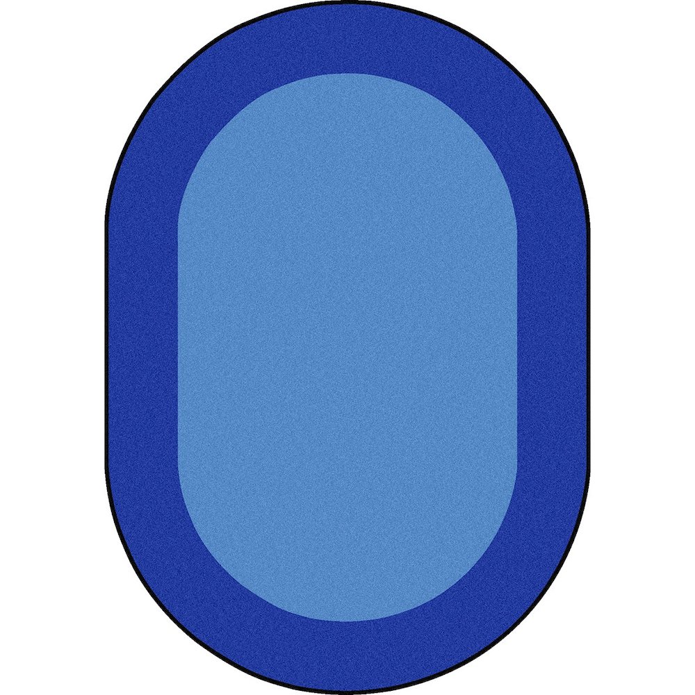 Kid Essentials All Around 5'4" x 7'8" Oval Area Rug in Color Blue. Picture 1