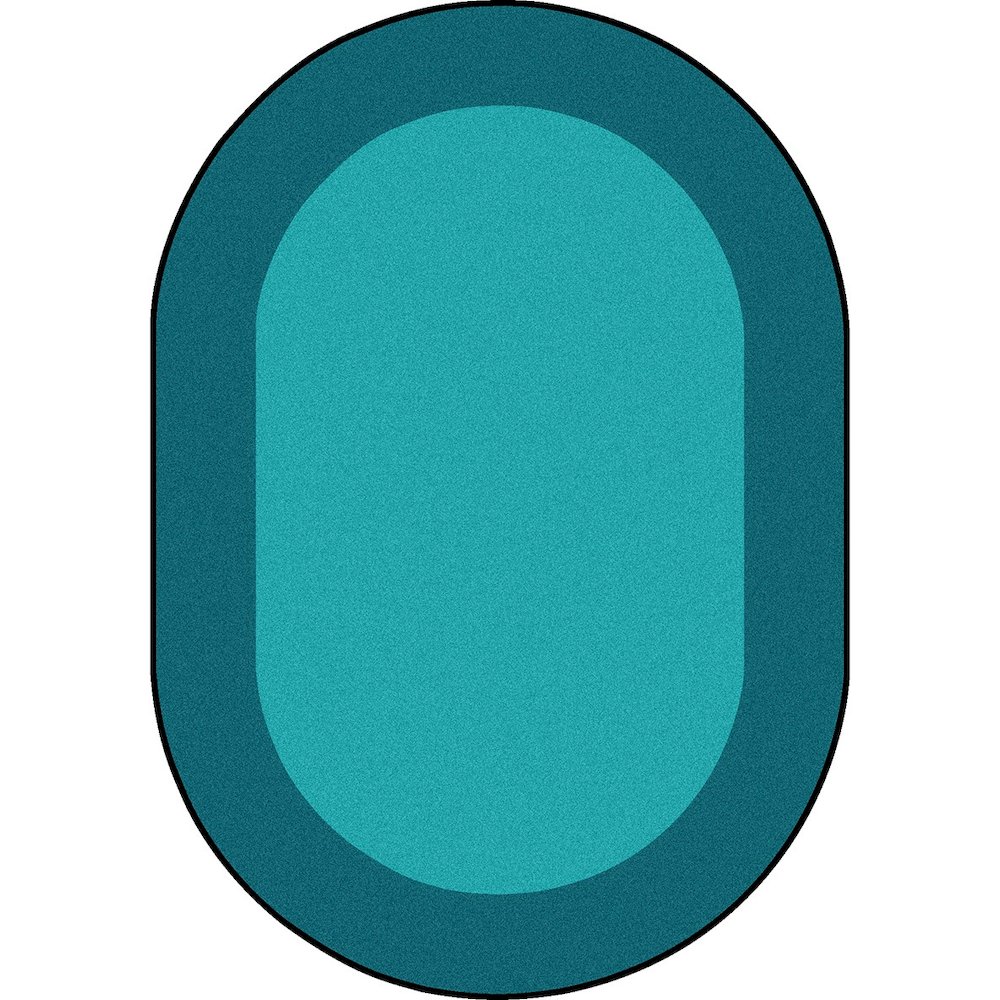 Kid Essentials All Around 5'4" x 7'8" Oval Area Rug in Color Teal. Picture 1
