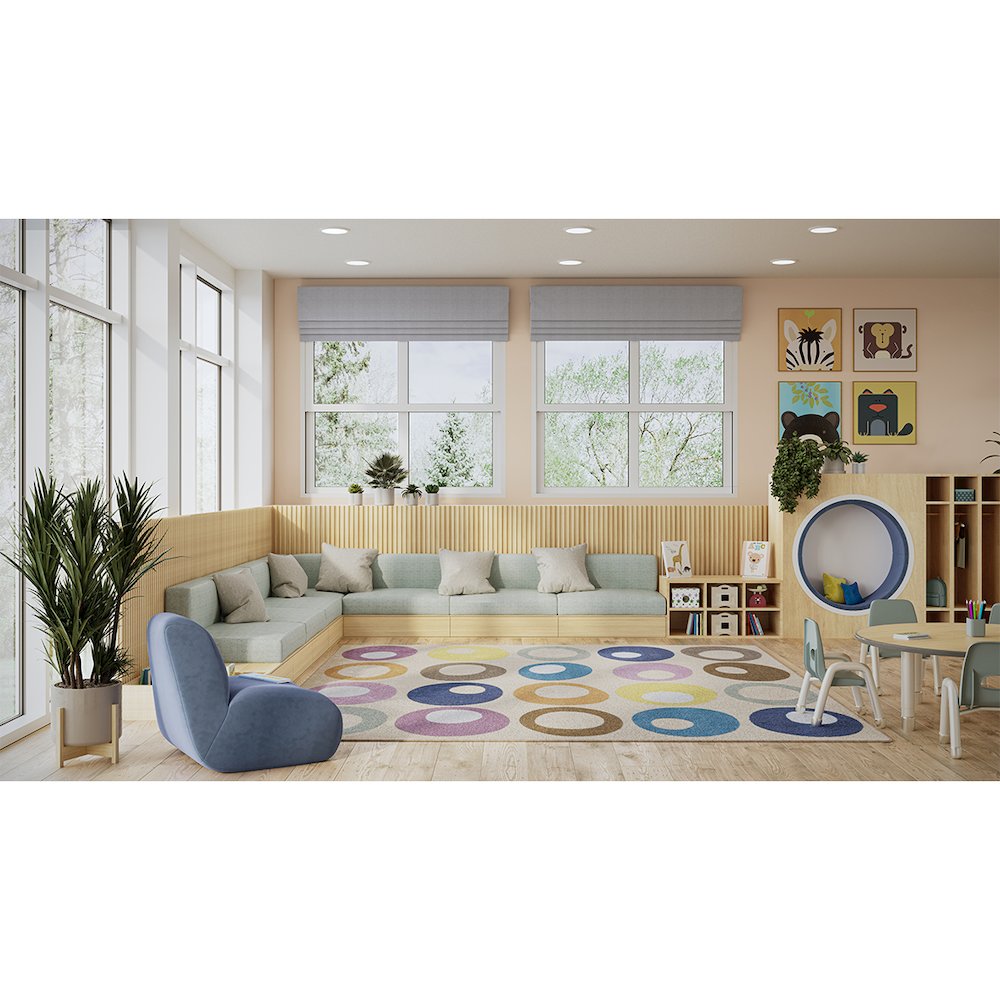 All Together Now 5'4" x 7'8" Area Rug in Color Beige. Picture 3