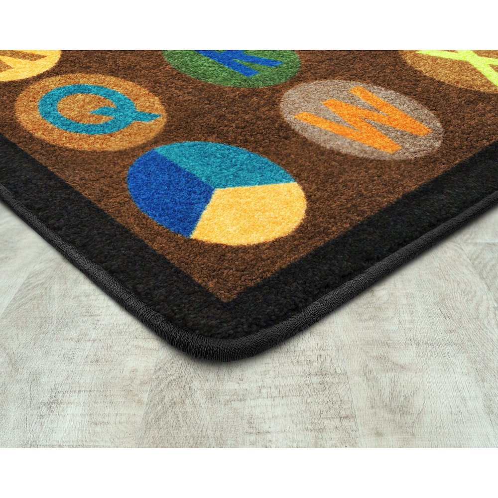 Kid Essentials Alpha-Dots 5'4" x 7'8" Area Rug in Color Earthtone. Picture 2