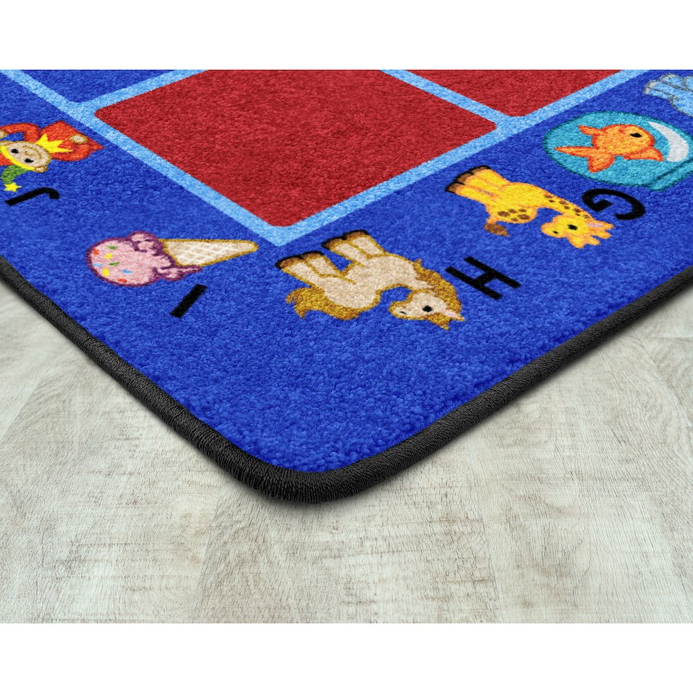 Kid Essentials Alphabet Phonics 5'4" x 7'8" Area Rug in Color Blue. Picture 2
