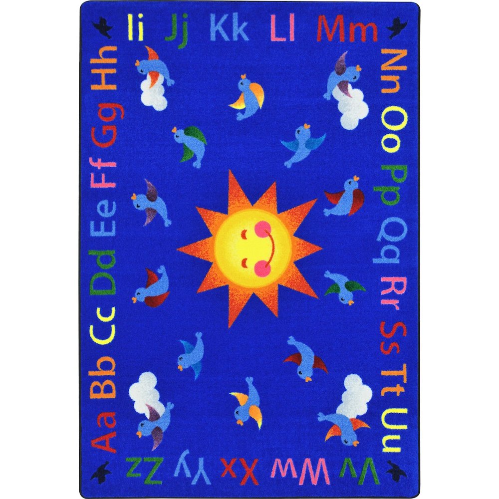 Kid Essentials Alphabet Tweet 5'4" x 7'8" Area Rug in Color Multi. Picture 1