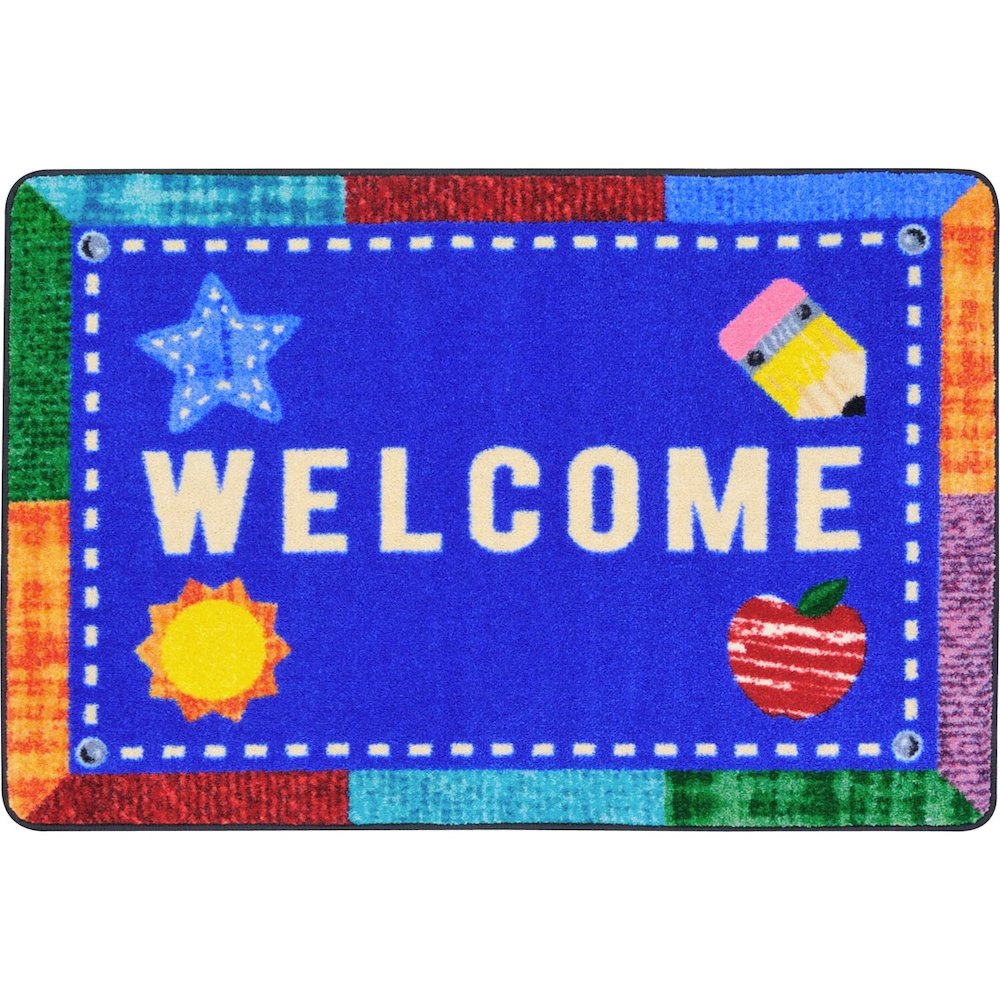 Kid Essentials Alphabet Upcycle 2'8" x 3'10" Area Rug in Color Multi. Picture 1