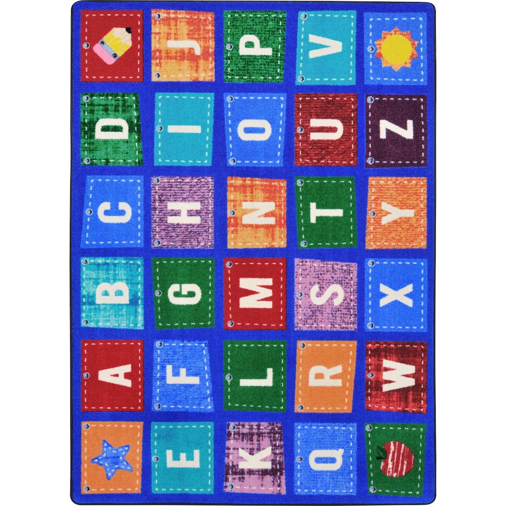 Kid Essentials Alphabet Upcycle 5'4" x 7'8" Area Rug in Color Multi. Picture 1