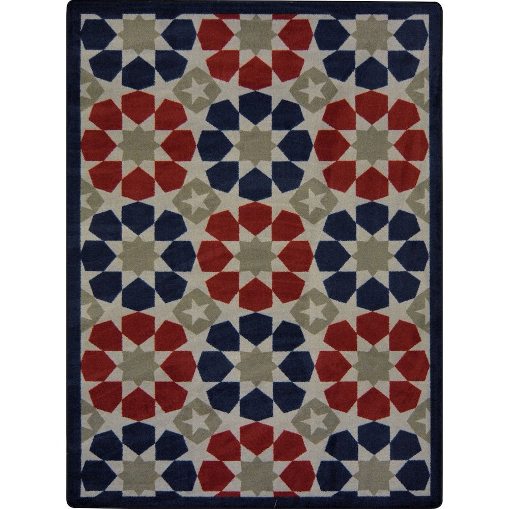 Kaleidoscope Americana 3'10" x 5'4" Area Rug in Color Multi. Picture 1