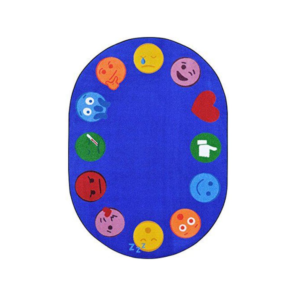 Kid Essentials Emoji Edge 10'9" x 13'2" Area Rug in Color Multi. Picture 1