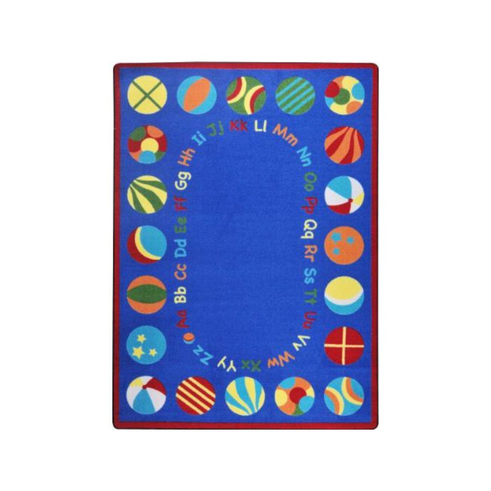 Kid Essentials Bouncy Balls 13'2" Round Area Rug in Color Multi. Picture 1