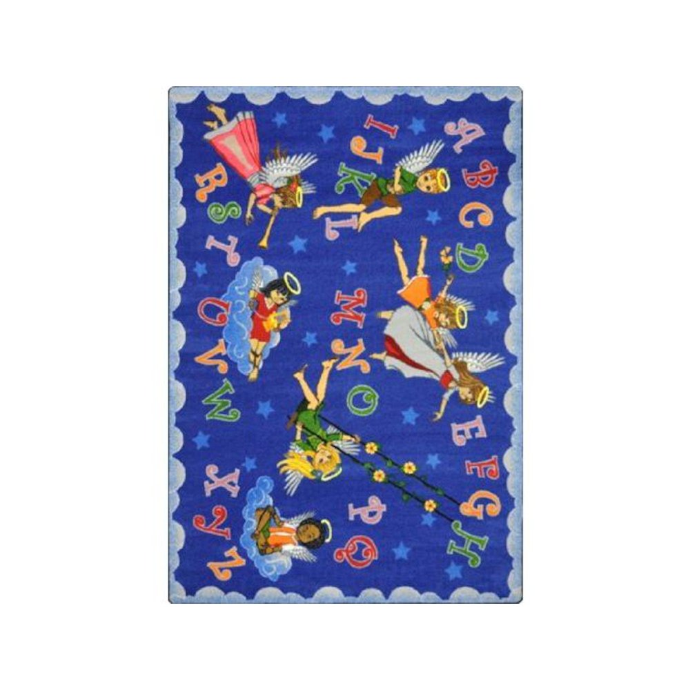 Kid Essentials Angel Alphabet 13'2" Round Area Rug in Color Multi. Picture 1