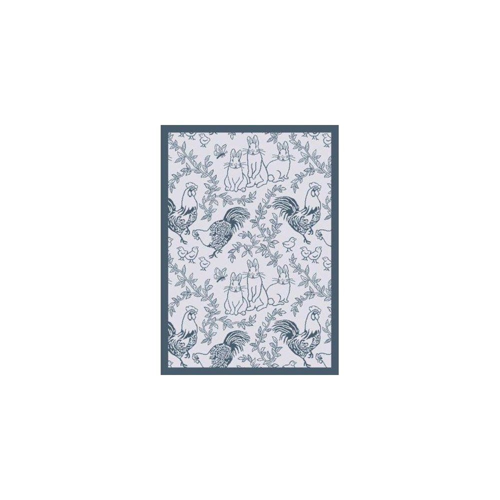 Kaleidoscope Feathers & Fur 3'10" x 5'4" Area Rug in Color Blue. Picture 1