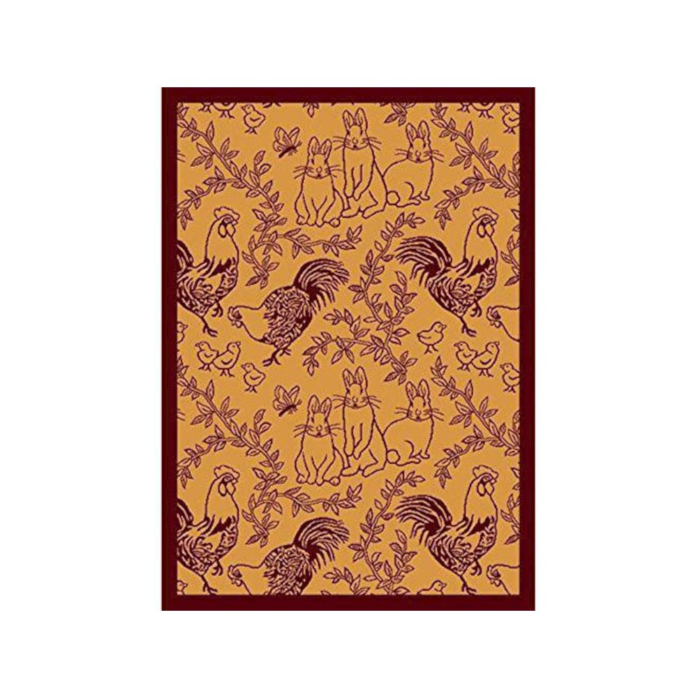 Kaleidoscope Feathers & Fur 3'10" x 5'4" Area Rug in Color Rust. Picture 1