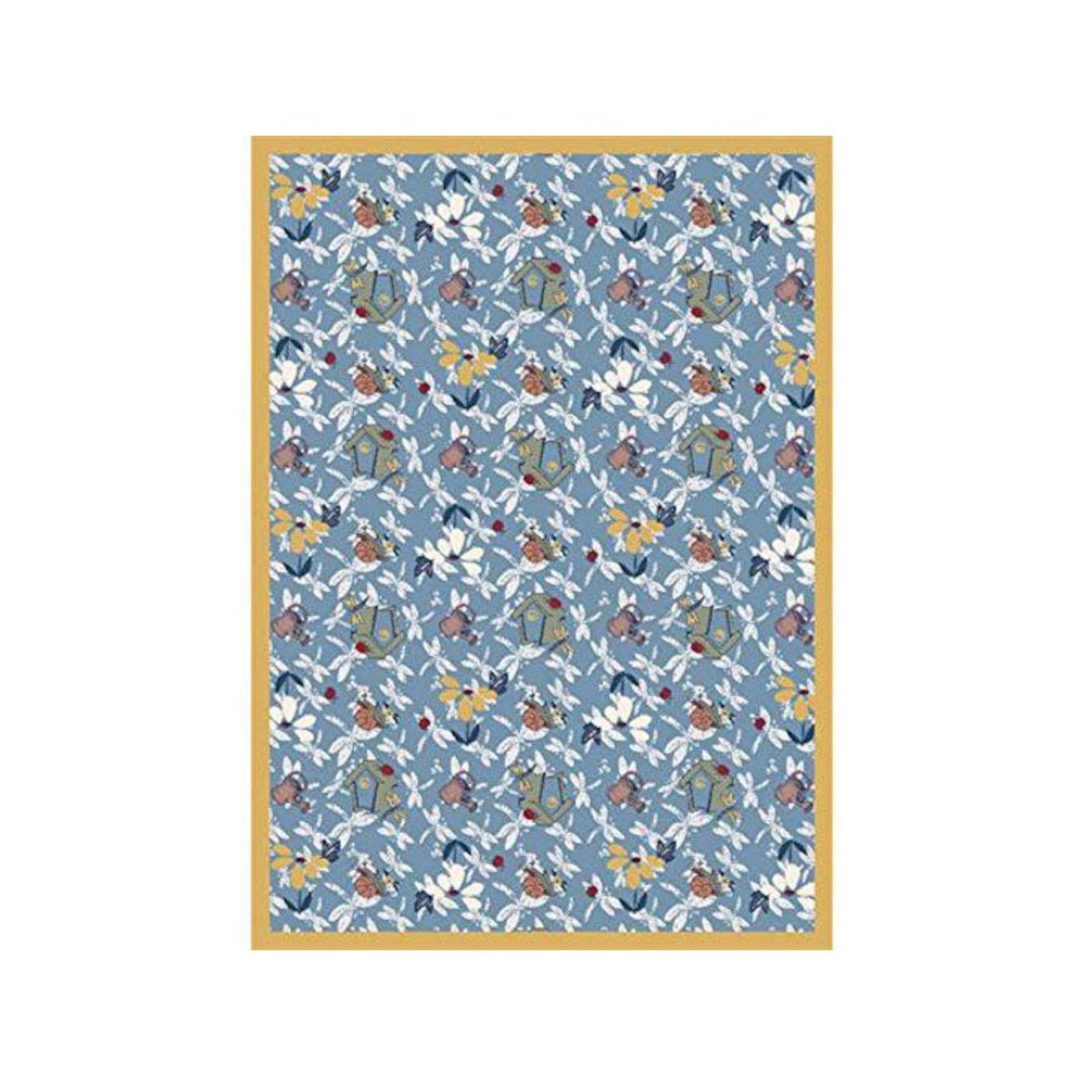 Kaleidoscope Flower Garden 3'10" x 5'4" Area Rug in Color Blue. Picture 1