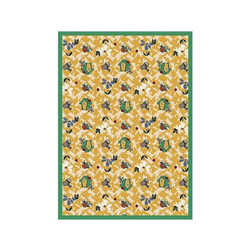 Kaleidoscope Flower Garden 3'10" x 5'4" Area Rug in Color Gold. Picture 1