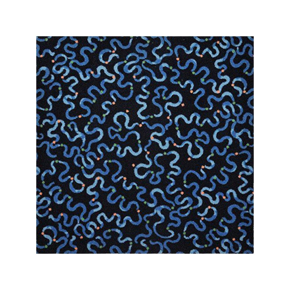 Kaleidoscope Serpentine 3'10" x 5'4" Area Rug in Color Blue. Picture 1