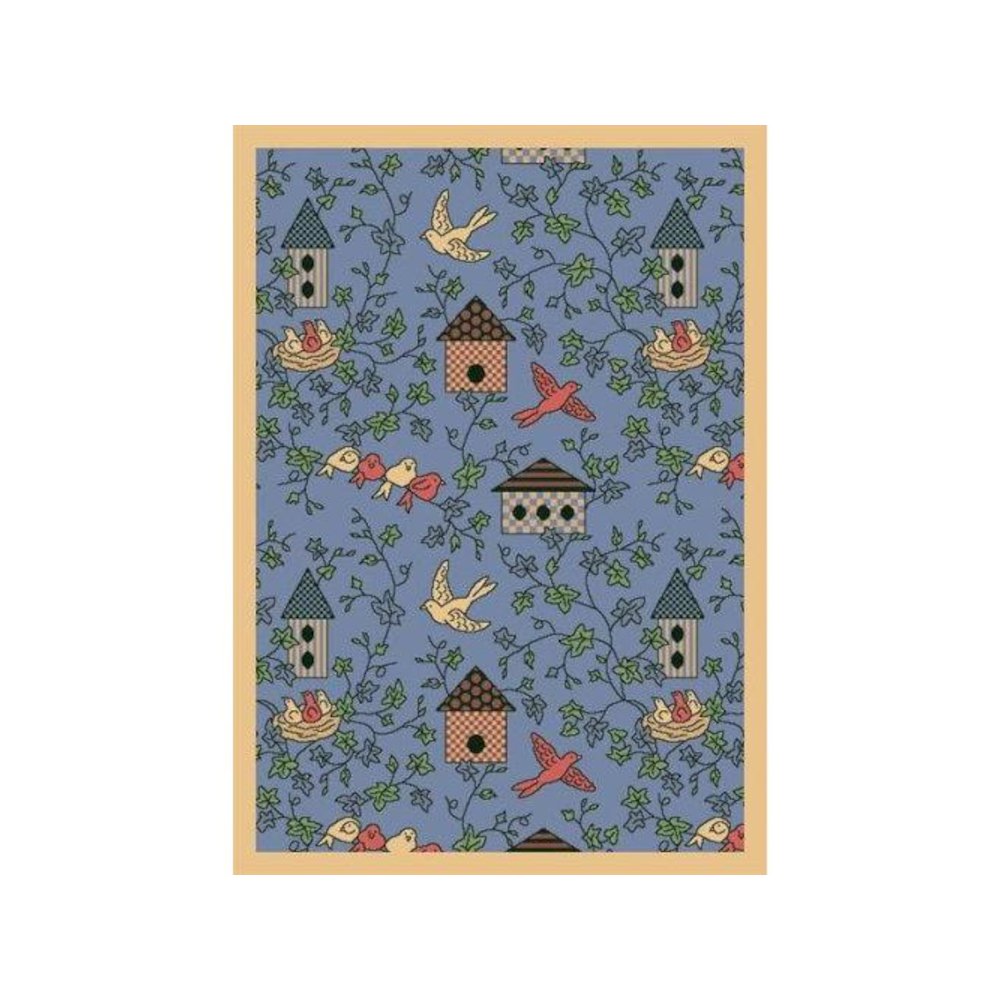 Kaleidoscope Sweet Tweet 3'10" x 5'4" Area Rug in Color Blue. Picture 1