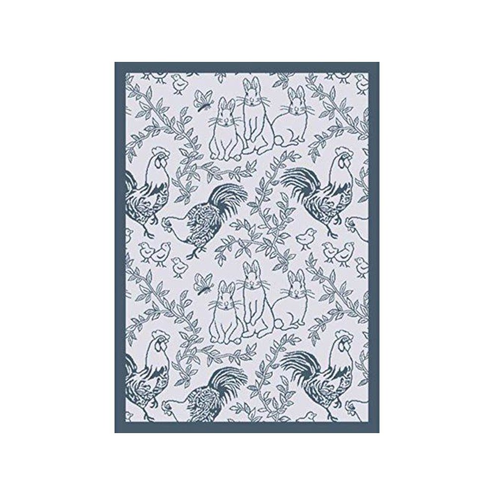 Kaleidoscope Feathers & Fur 5'4" x 7'8" Area Rug in Color Blue. Picture 1