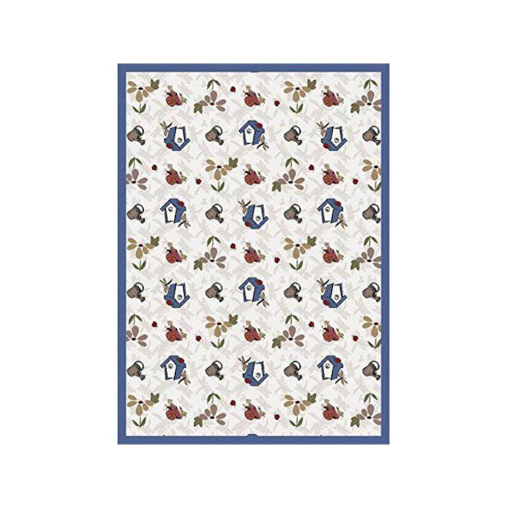 Kaleidoscope Flower Garden 5'4" x 7'8" Area Rug in Color Beige. Picture 1