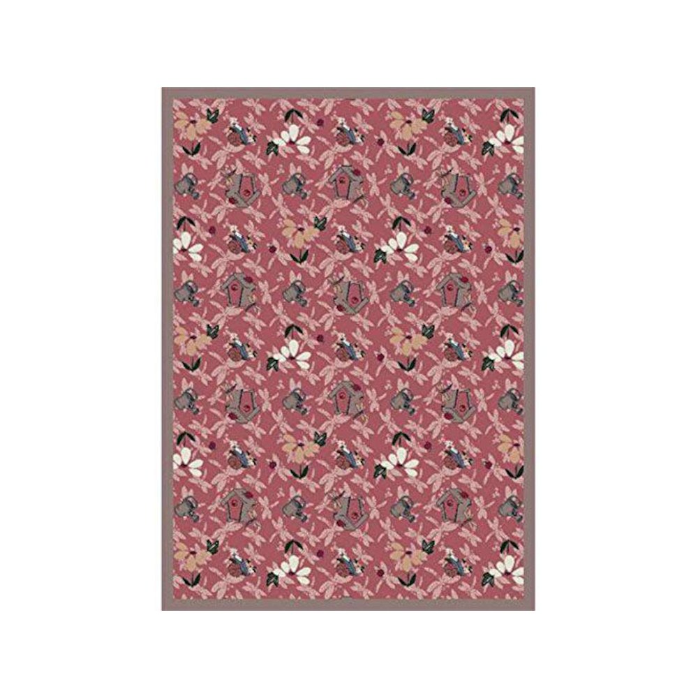 Kaleidoscope Flower Garden 5'4" x 7'8" Area Rug in Color Rose. Picture 1