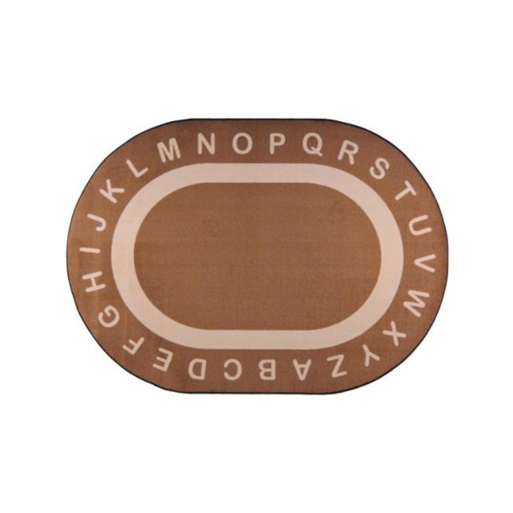 Kid Essentials Endless Alphabet 5'4" x 7'8" Area Rug in Color Mocha. Picture 1
