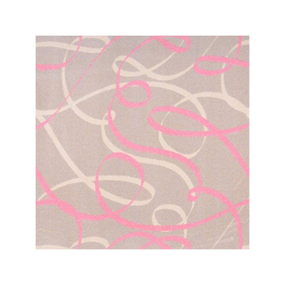 Playful Patterns Ribbons 5'4" x 7'8" Area Rug in Color Pink. Picture 1
