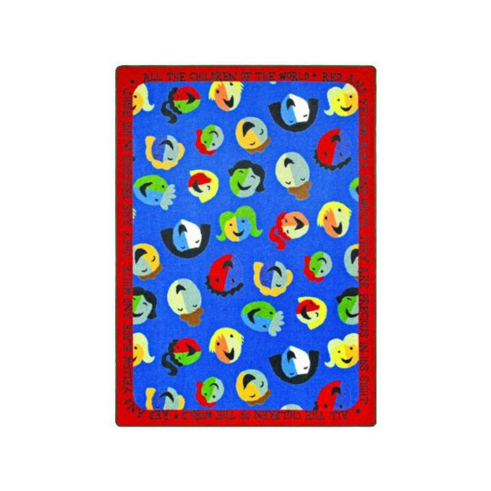 Kid Essentials Children of the World 7'7" Round Area Rug in Color Multi. Picture 1