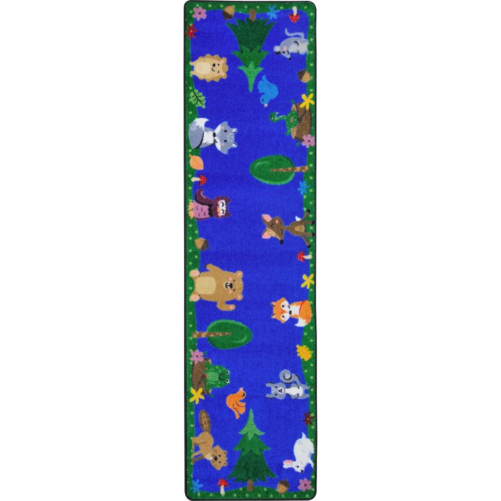 Kid Essentials Animals Among Us 2'1" x 7'8" Runner Area Rug in Color Multi. Picture 1
