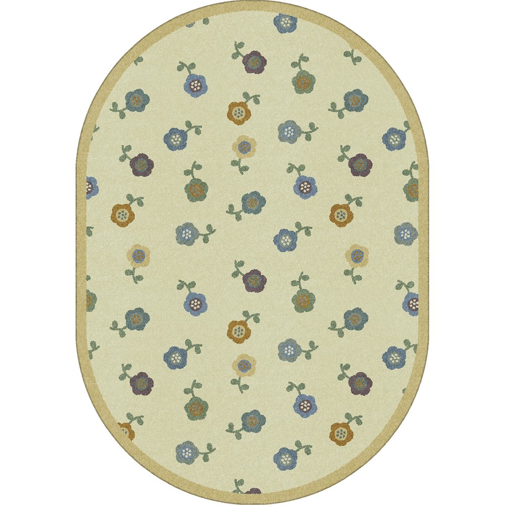Kid Essentials Awesome Blossom 3'10" x 5'4" Oval Area Rug in Color Soft. Picture 1