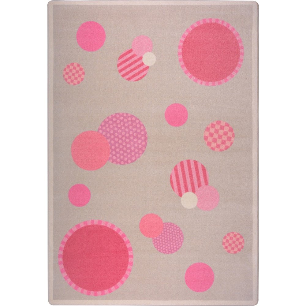 Playful Patterns Baby Dots 3'10" x 5'4" Area Rug in Color Pink. Picture 1