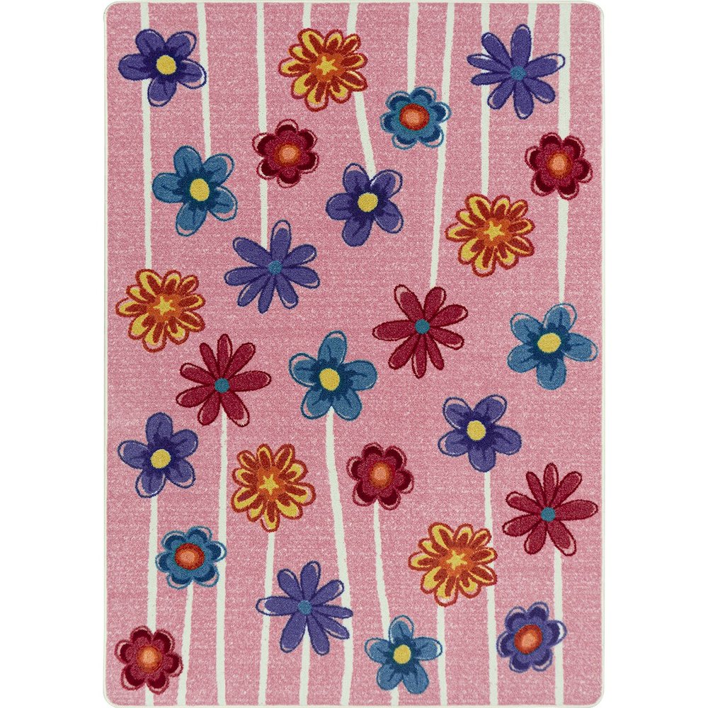 Claremont Kids Big Blooms 3'10" x 5'4" Area Rug in Color Bouquet. Picture 1