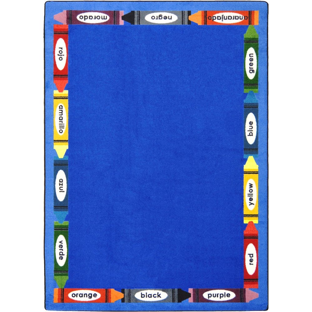 Kid Essentials Bilingual Colors 5'4" x 7'8" Area Rug in Color Multi. Picture 1