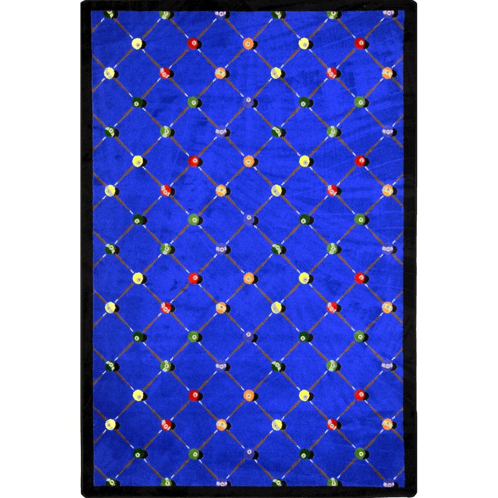 Games People Play Billiards 3'10" x 5'4" Area Rug in Color Blue. Picture 1