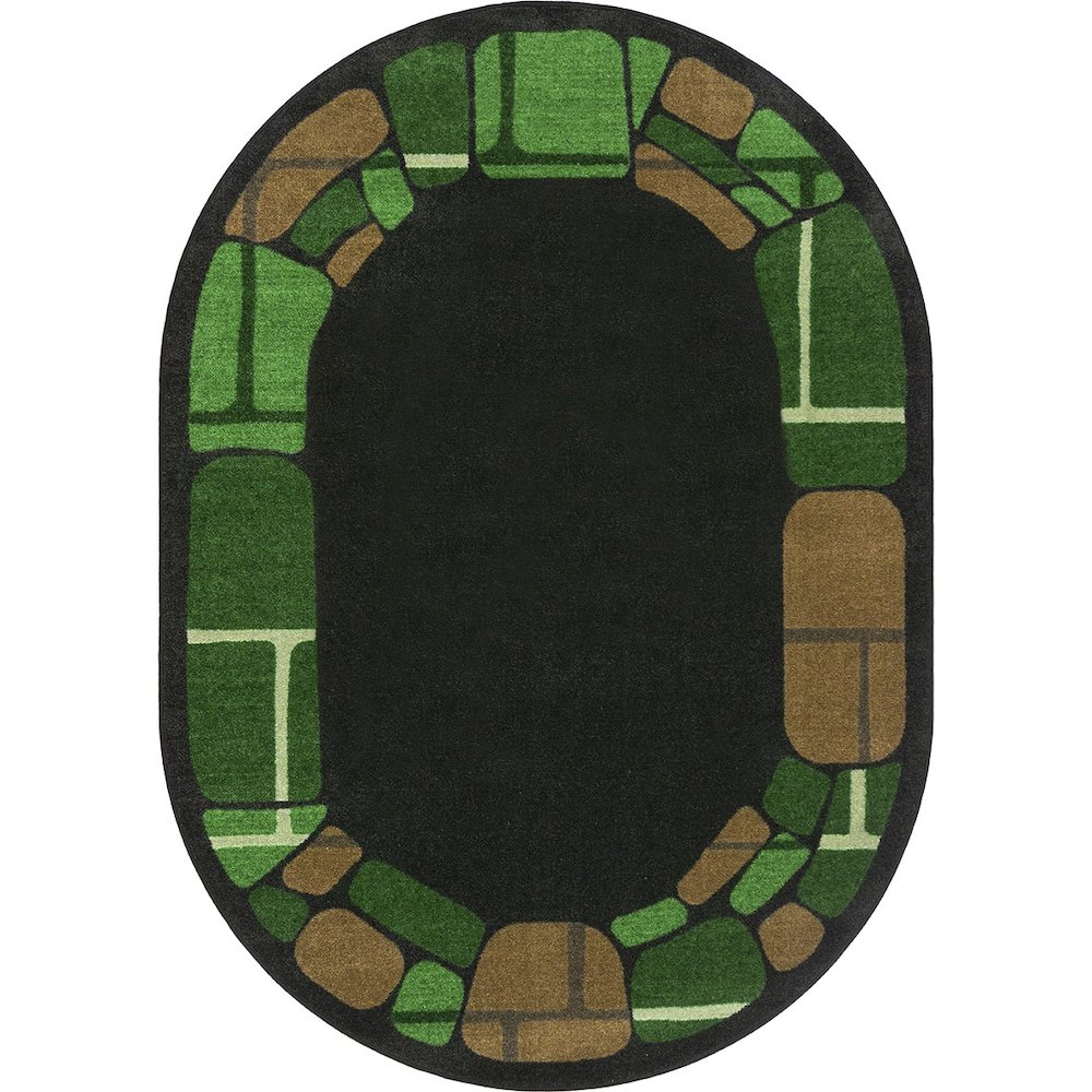 Kid Essentials BioStones 5'4" x 7'8" Oval Area Rug in Color Meadow. Picture 1