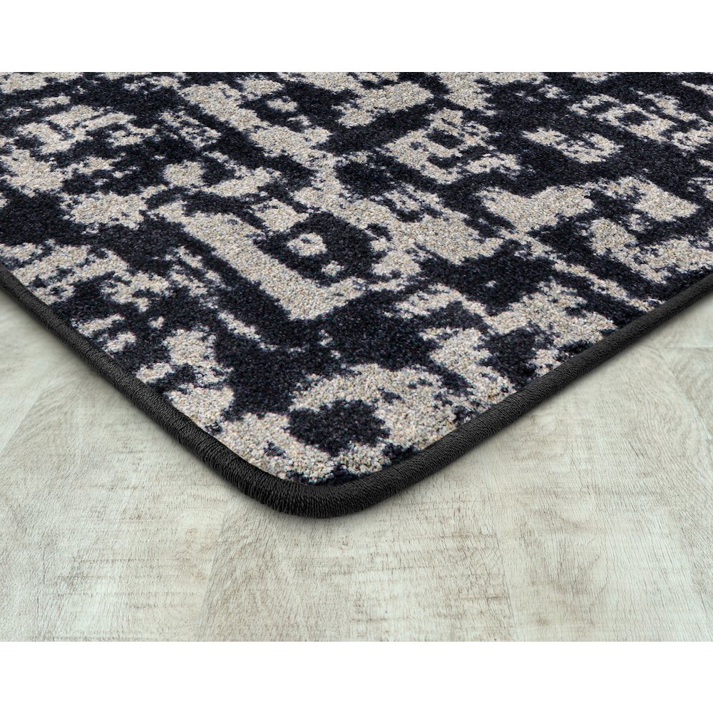 WorkSpace Block Print 3'10" x 5'4" Area Rug in Color Onyx. Picture 2