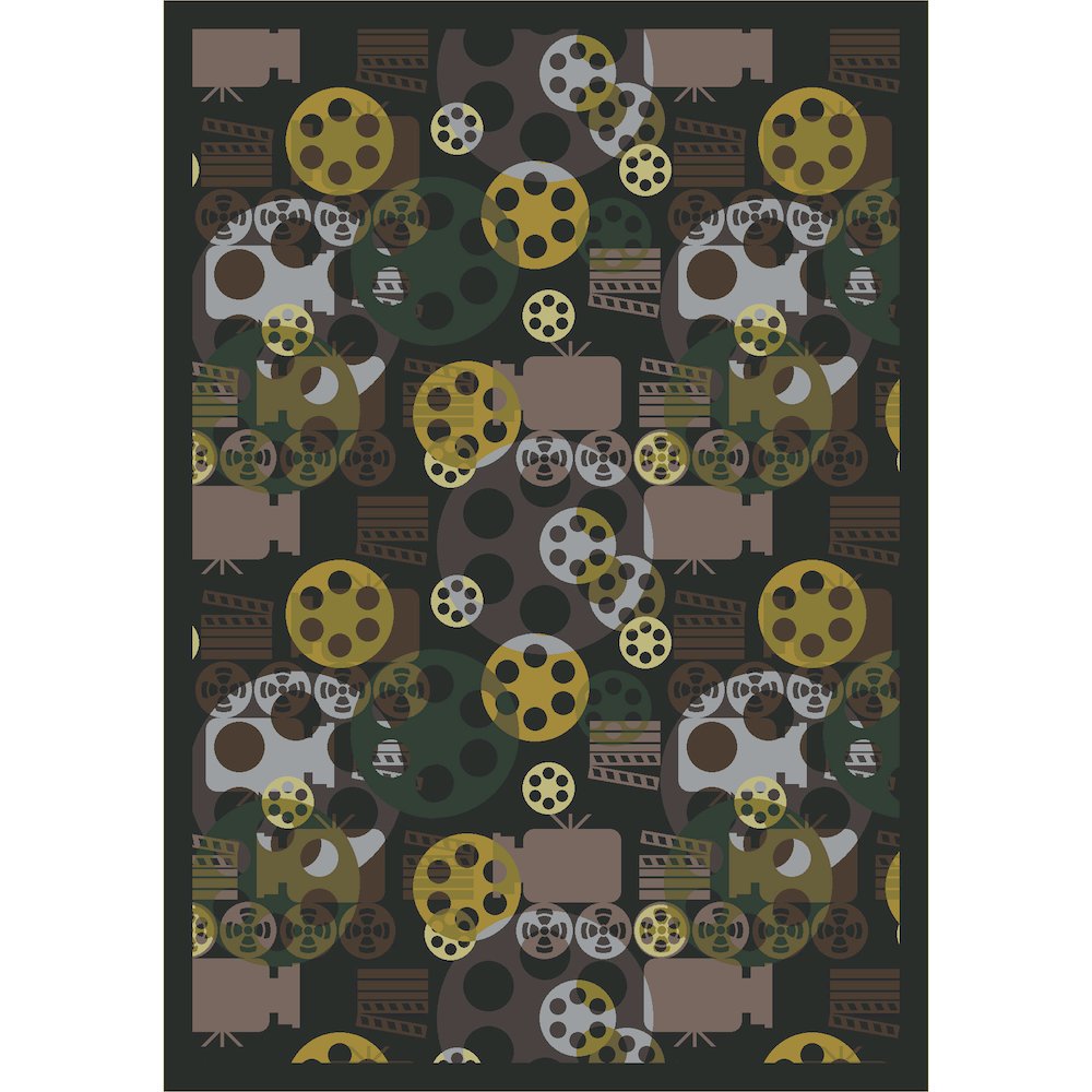Any Day Matinee Blockbuster 3'10" x 5'4" Area Rug in Color Charcoal. Picture 1