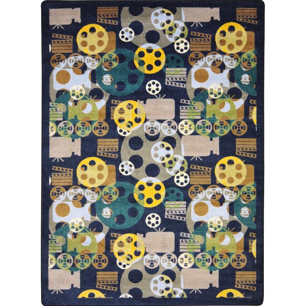 Any Day Matinee Blockbuster 3'10" x 5'4" Area Rug in Color Navy. Picture 1