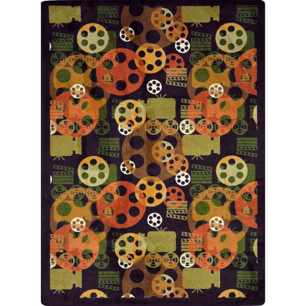 Any Day Matinee Blockbuster 3'10" x 5'4" Area Rug in Color Plum. Picture 1