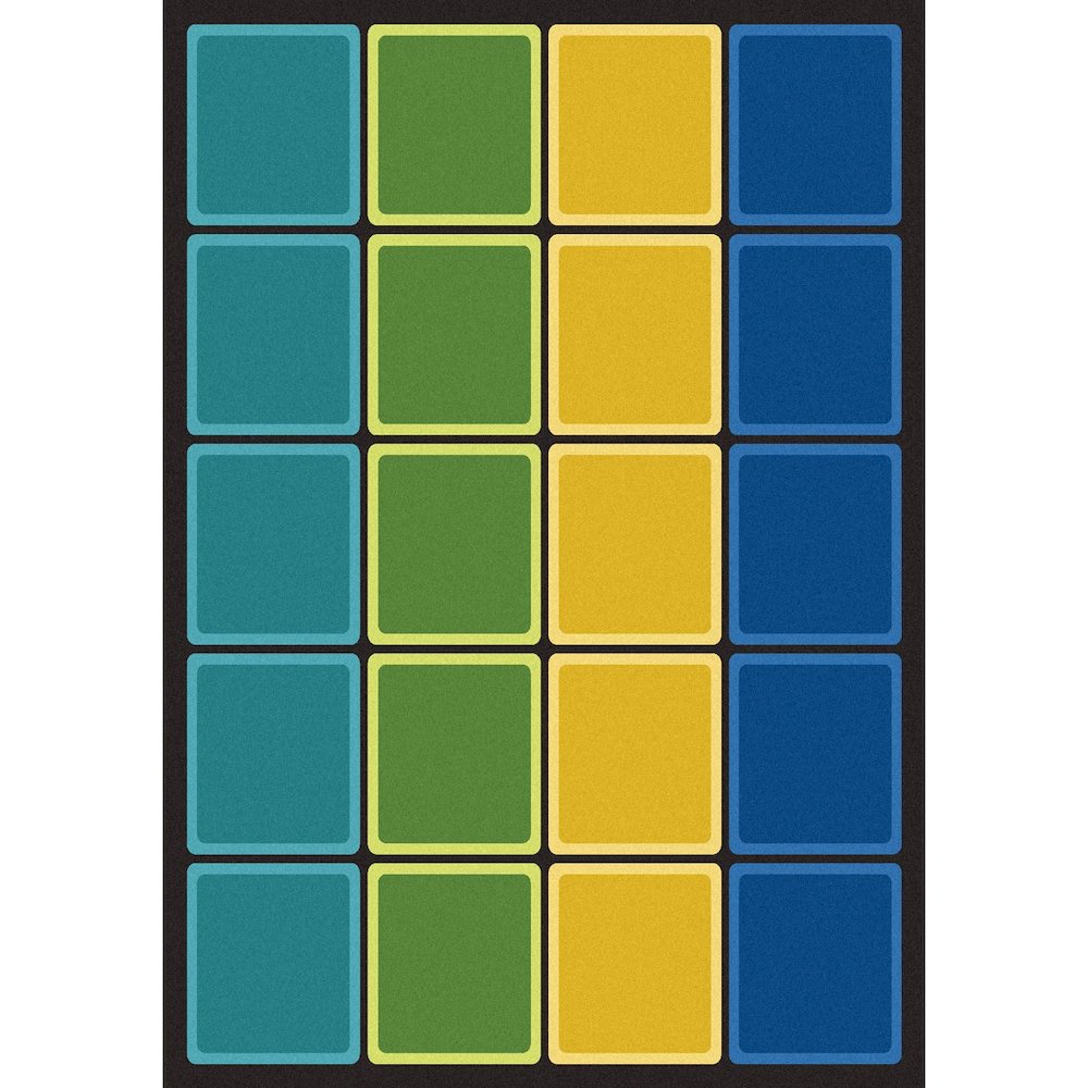 Kid Essentials Blocks Abound 5'4" x 7'8" Area Rug in Color Earthtone. Picture 1