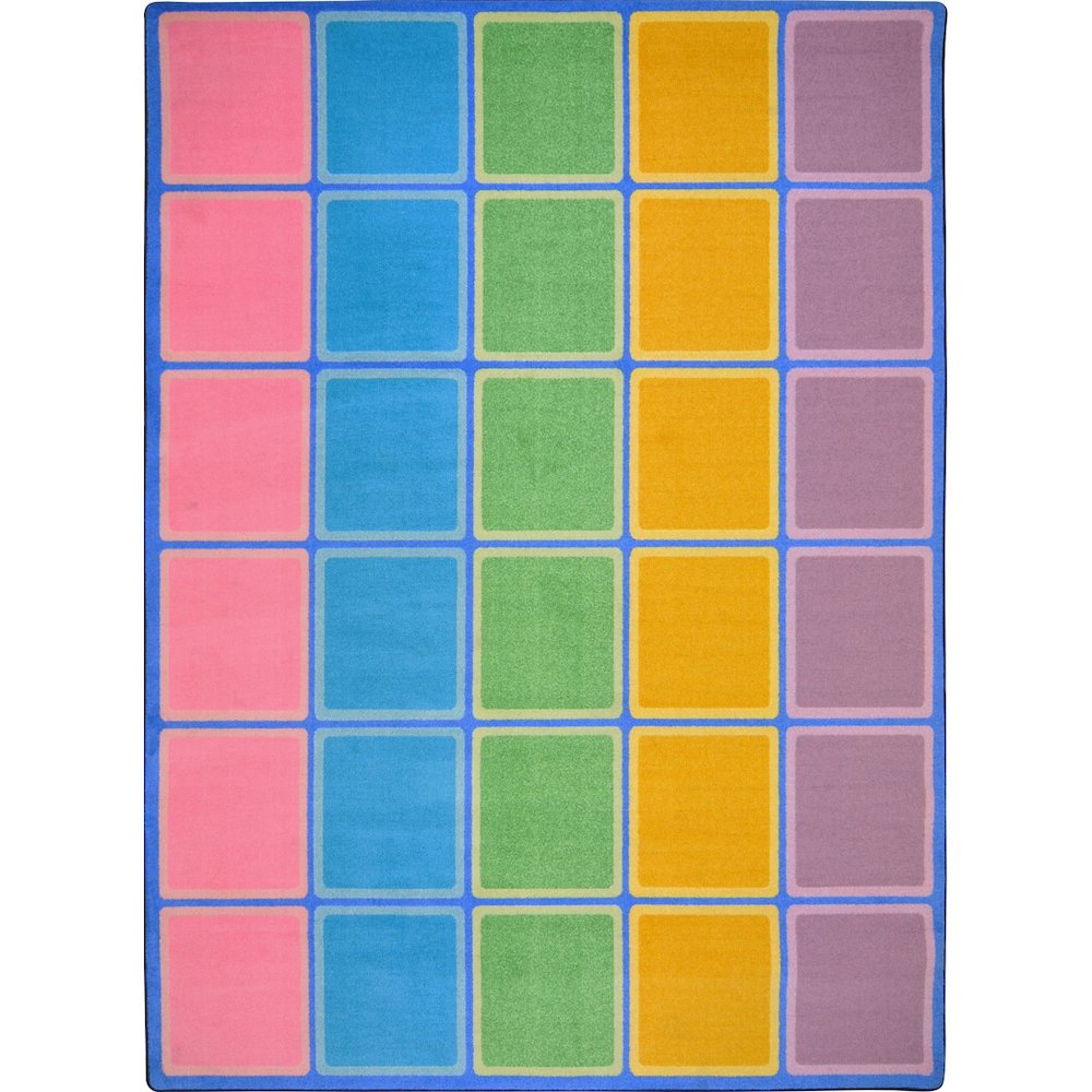Kid Essentials Blocks Abound 7'8" x 10'9" Area Rug in Color Pastel. Picture 1