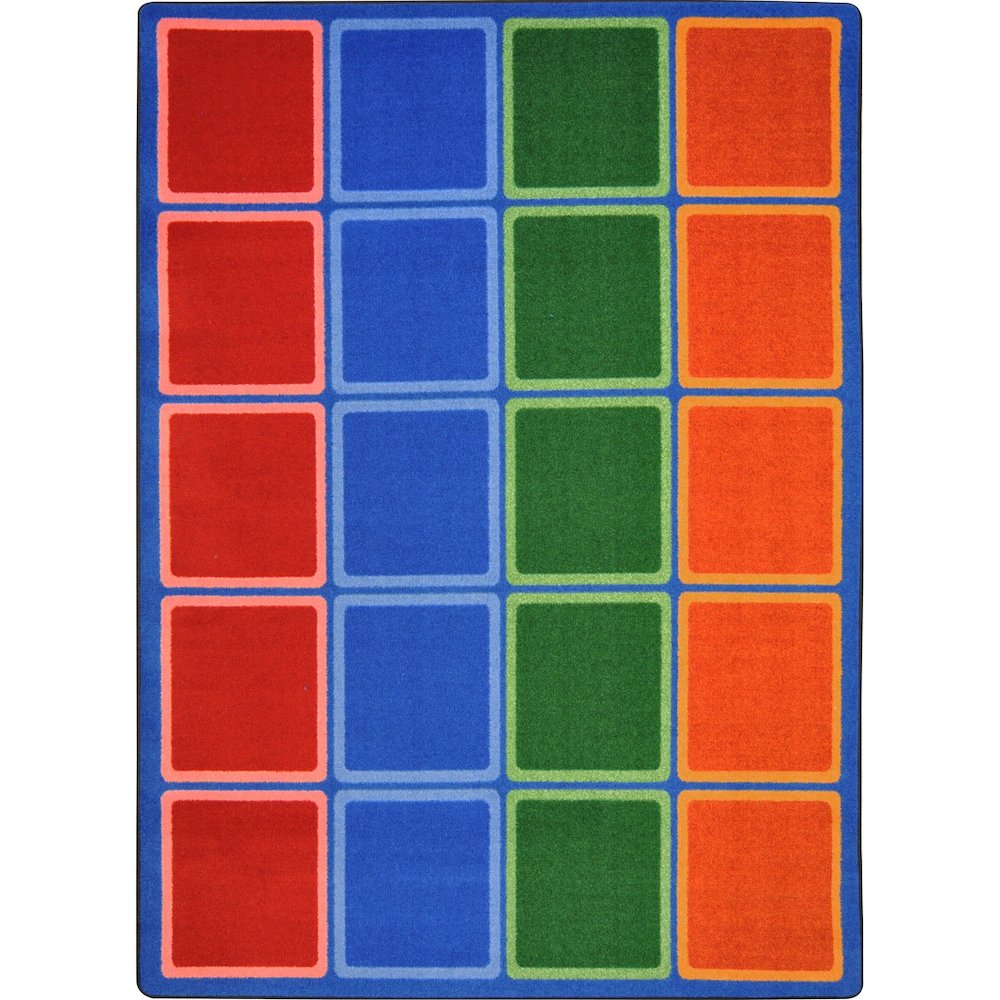 Kid Essentials Blocks Abound 5'4" x 7'8" Area Rug in Color Primary. Picture 1