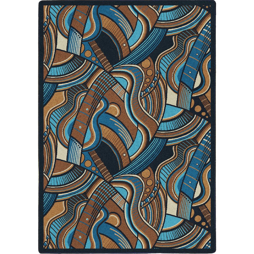 Kaleidoscope Blue Note 5'4" x 7'8" Area Rug in Color Multi. Picture 1