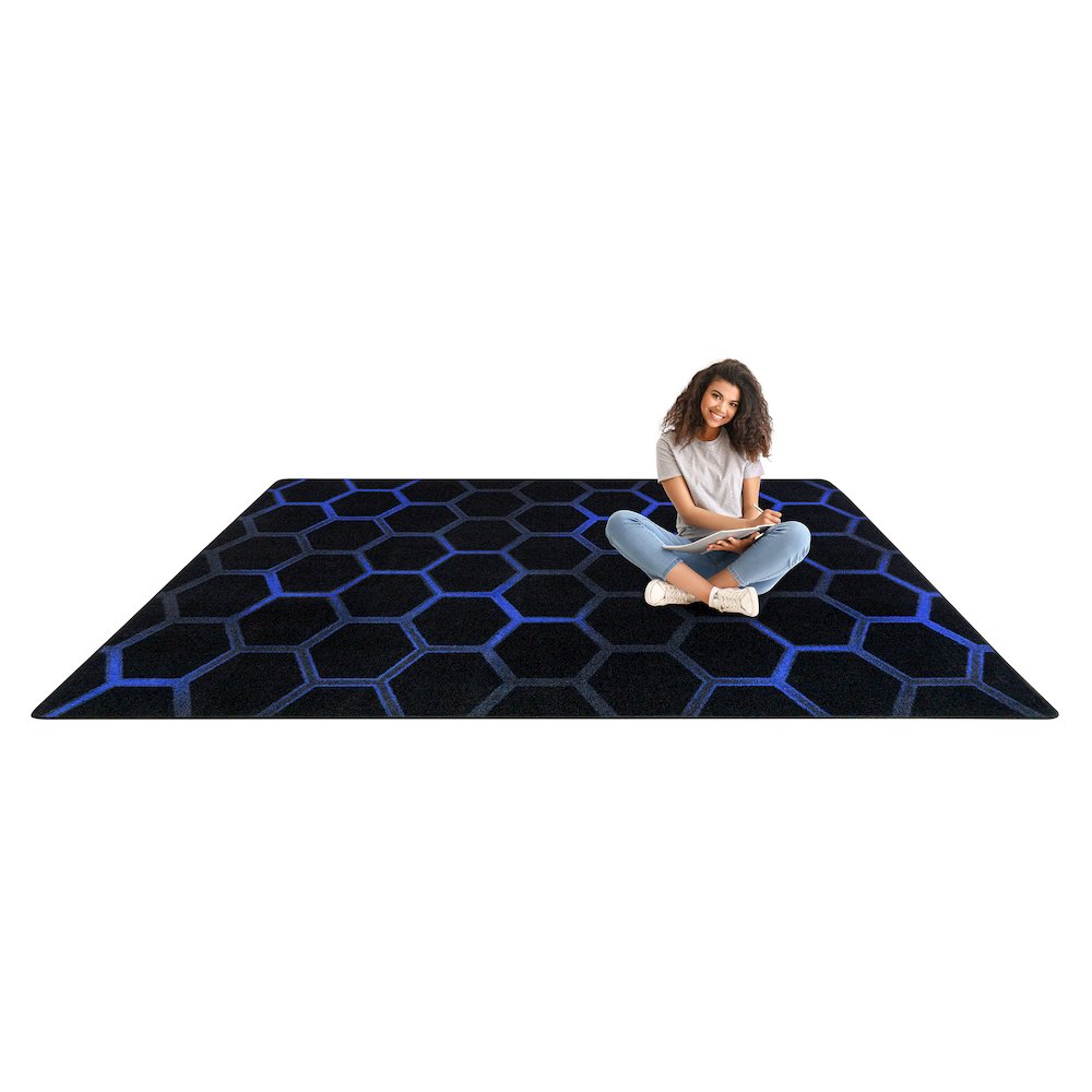 Kid Essentials Breakout 3'10" x 5'4" Area Rug in Color Sapphire. Picture 5
