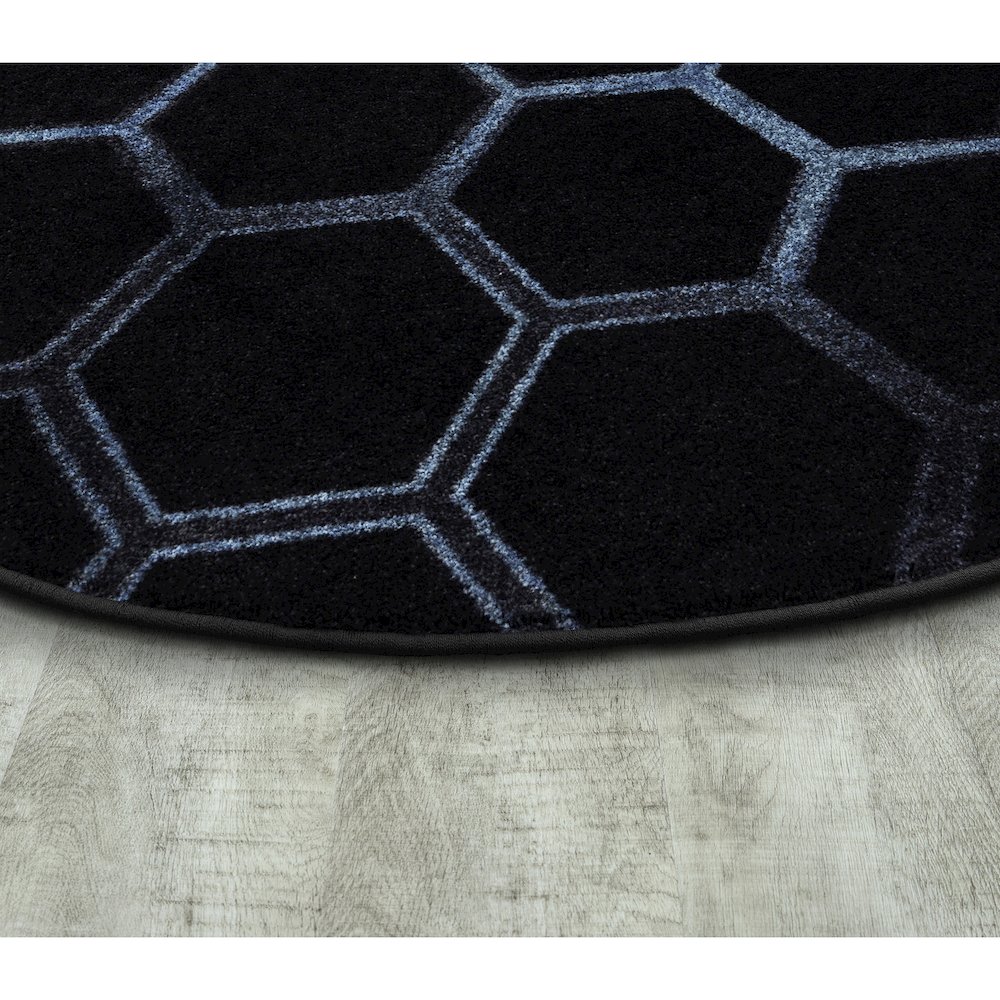 Kid Essentials Breakout 5'4" Round Area Rug in Color Teal. Picture 2