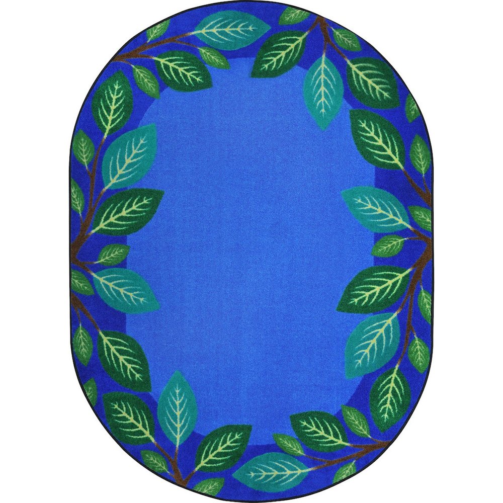 Kid Essentials Breezy Branches 5'4" x 7'8" Oval Area Rug in Color Multi. Picture 1
