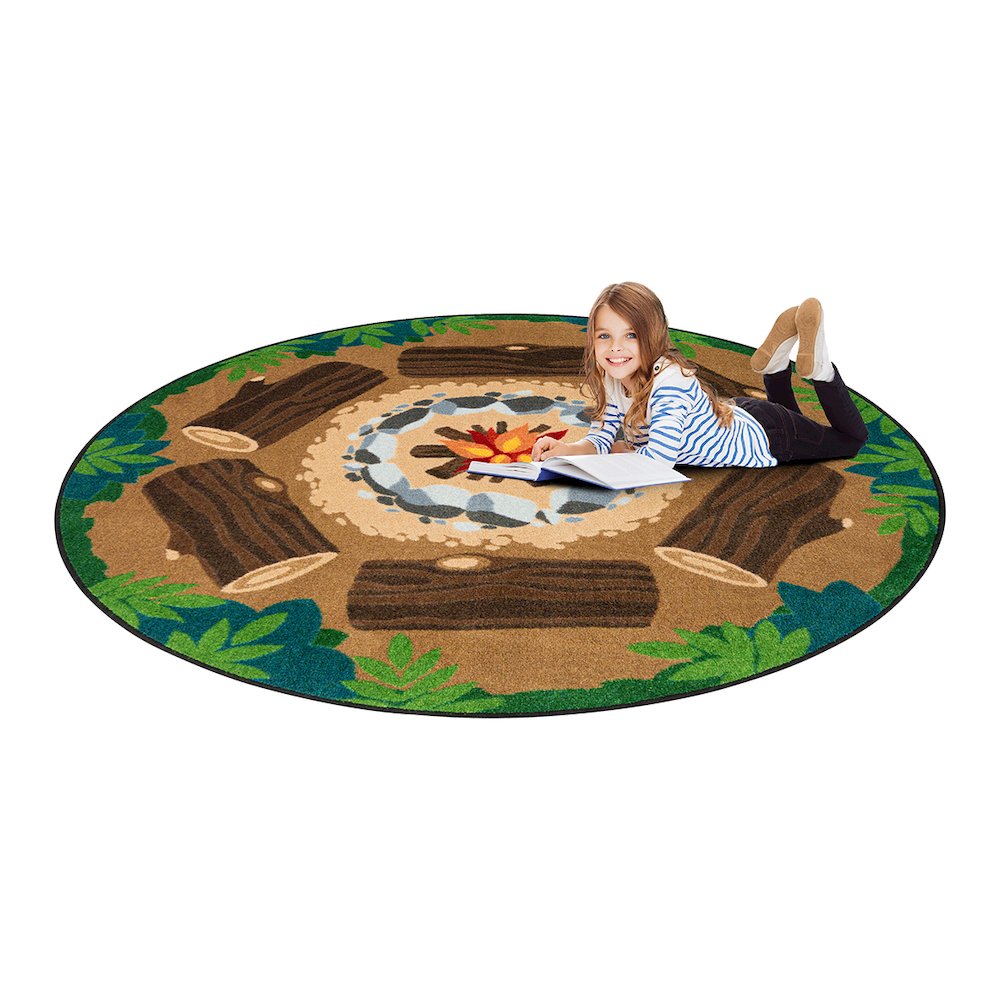 Campfire Fun 5'4" Round Area Rug in Color Multi. Picture 4