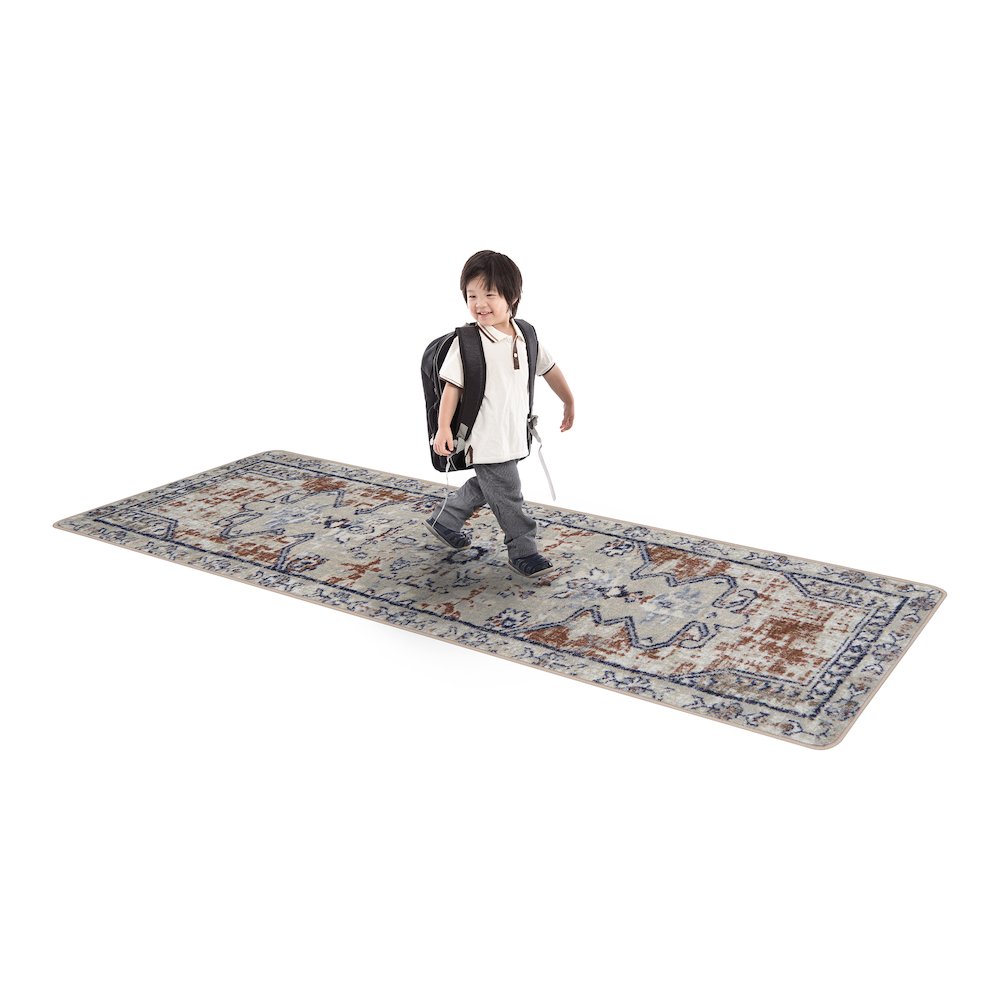 Canyon Tapestry 2'1" x 7'8" Runner Area Rug in Color Terracotta. Picture 3