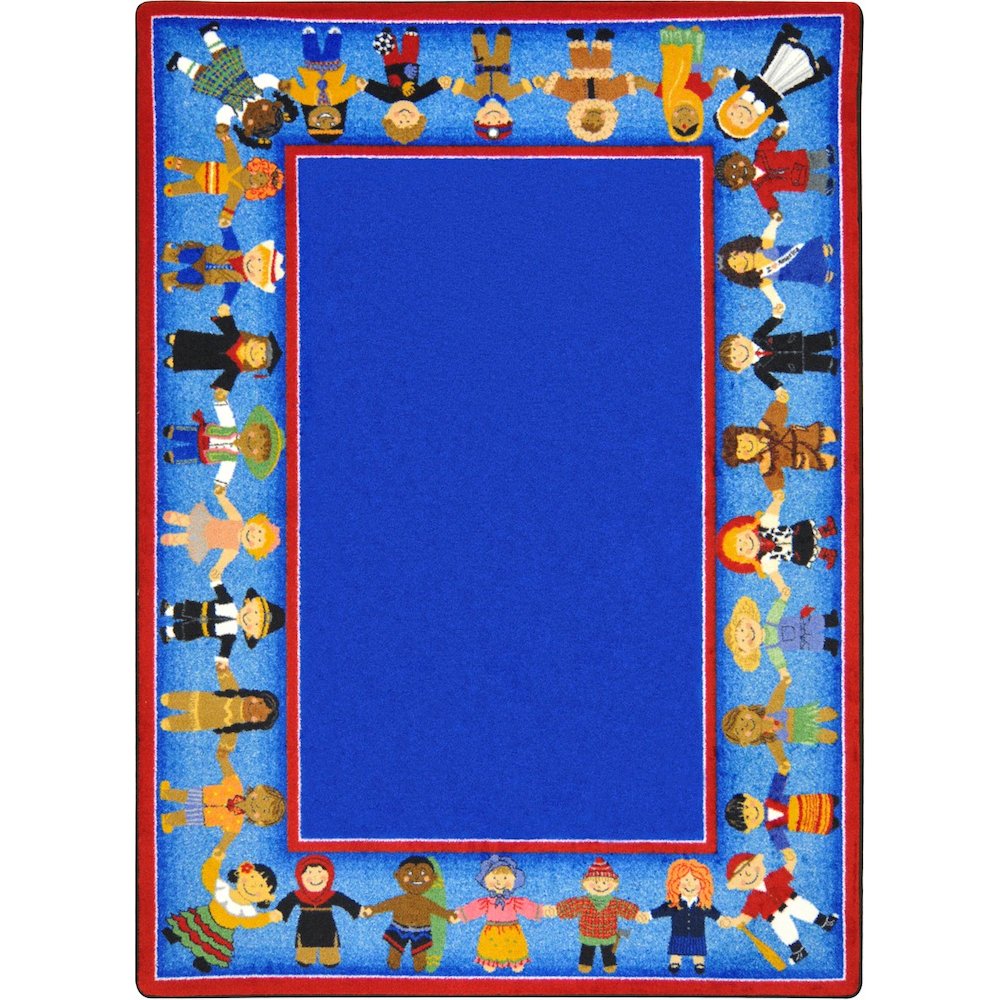 Kid Essentials Children of Many Cultures 5'4" x 7'8" Area Rug in Color Multi. Picture 1